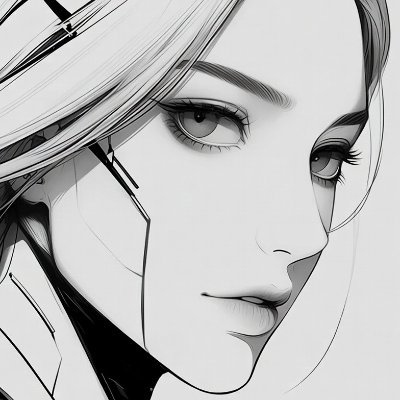Mia, line-art portrait
